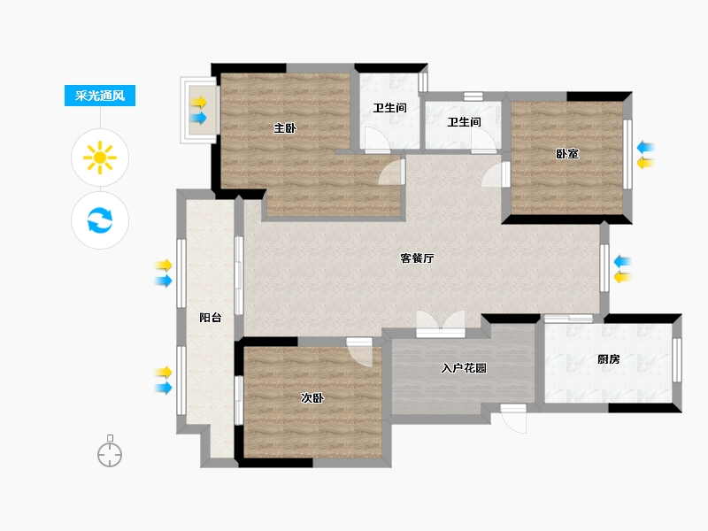 浙江省-嘉兴市-小区-100.00-户型库-采光通风