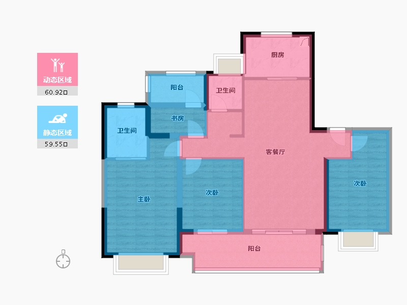 江苏省-盐城市-中南城熙悦-108.00-户型库-动静分区