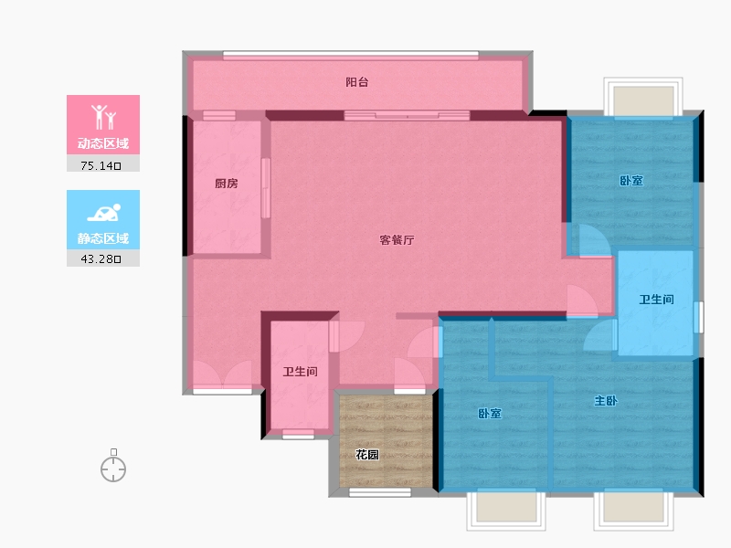 广东省-清远市-龙湾·国樾-118.00-户型库-动静分区