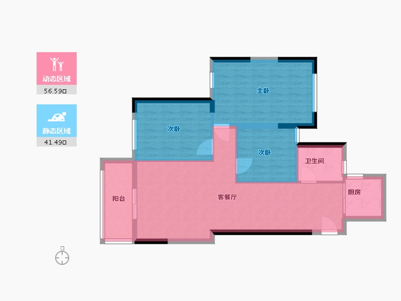 湖南省-长沙市-滨江雅苑-89.00-户型库-动静分区