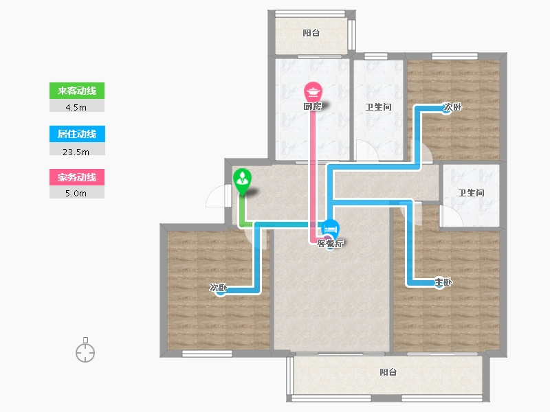 江苏省-南通市-小海花园-110.00-户型库-动静线