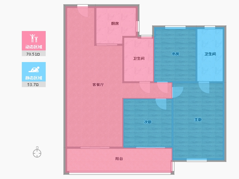 江苏省-苏州市-绿都云起平江雅园-84.46-户型库-动静分区