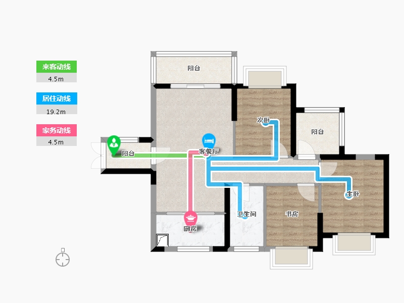 广西壮族自治区-梧州市-旺城首玺-76.00-户型库-动静线