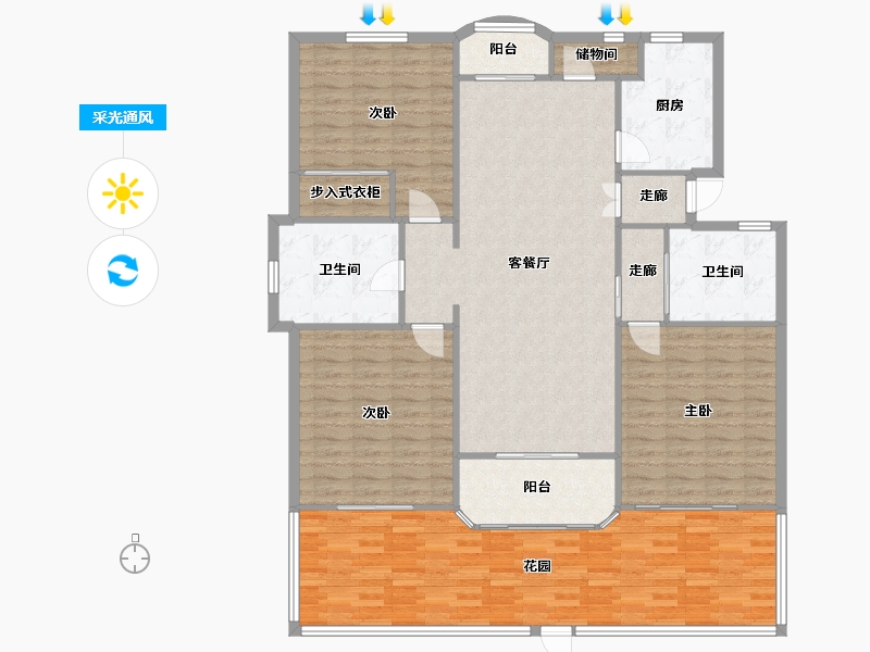 上海-上海市-金城绿苑-139.00-户型库-采光通风