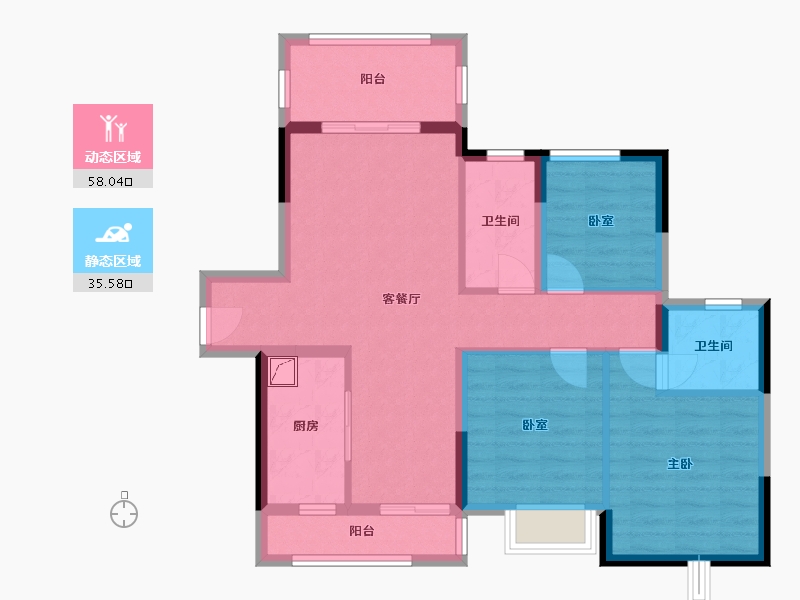 广西壮族自治区-柳州市-大唐观邸-85.00-户型库-动静分区