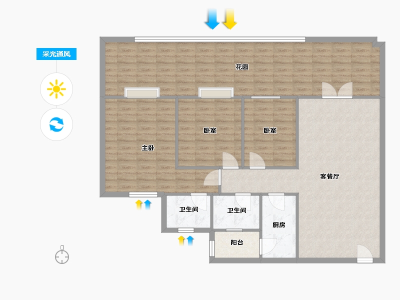 四川省-成都市-翰林上岛-90.00-户型库-采光通风