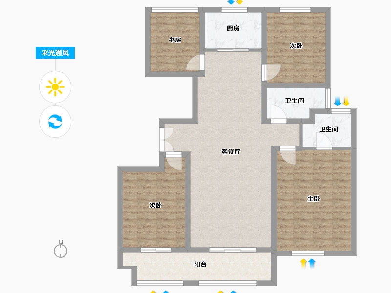 河南省-开封市-鼎立国际城G区-110.00-户型库-采光通风