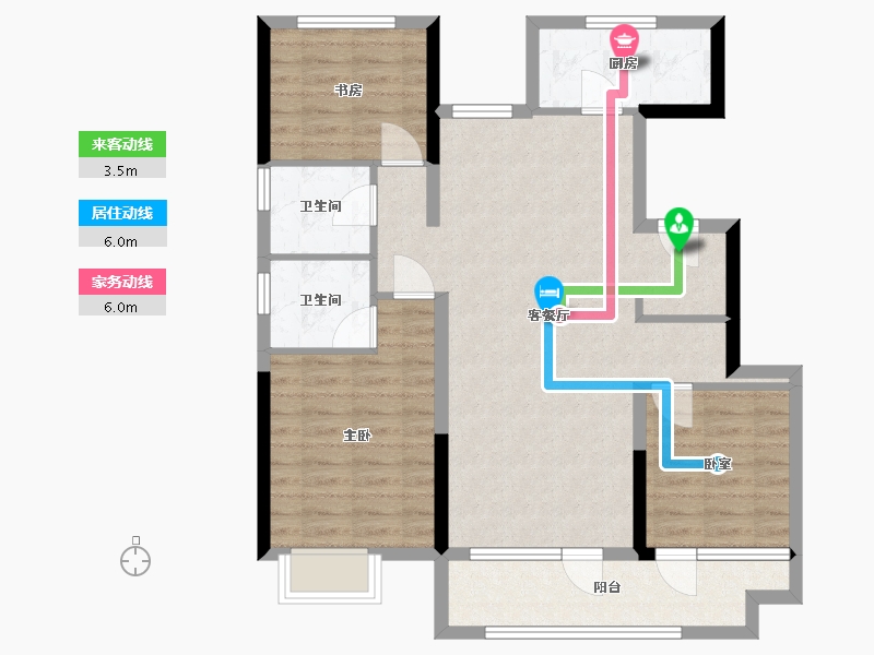 山东省-青岛市-中铁世博城逸海-96.00-户型库-动静线