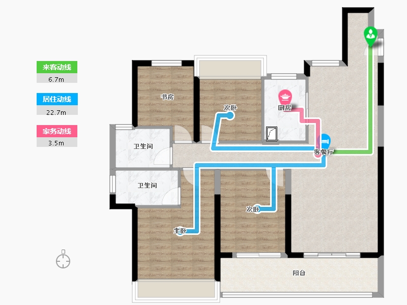 浙江省-绍兴市-樾湖湾-111.36-户型库-动静线