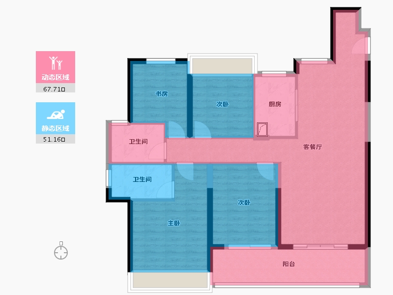 浙江省-绍兴市-樾湖湾-111.36-户型库-动静分区