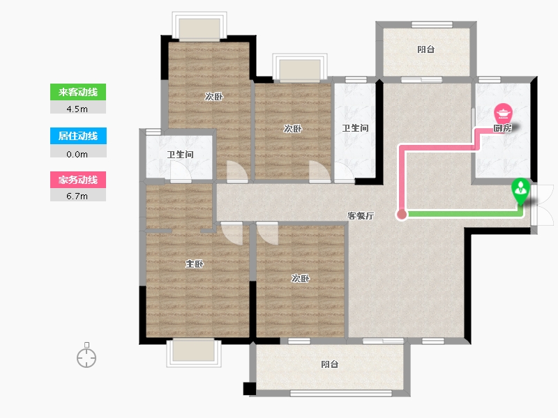 广西壮族自治区-玉林市-玉林万昌东方巴黎湖岸-143.00-户型库-动静线