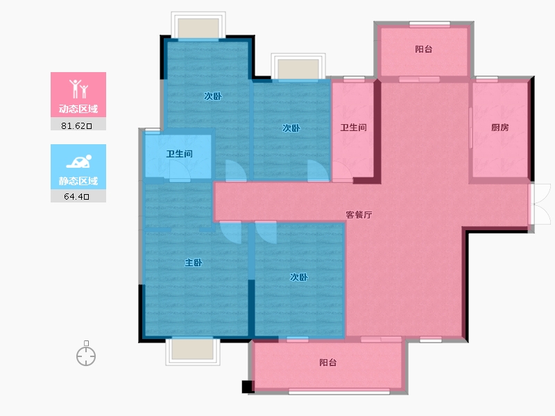 广西壮族自治区-玉林市-玉林万昌东方巴黎湖岸-143.00-户型库-动静分区