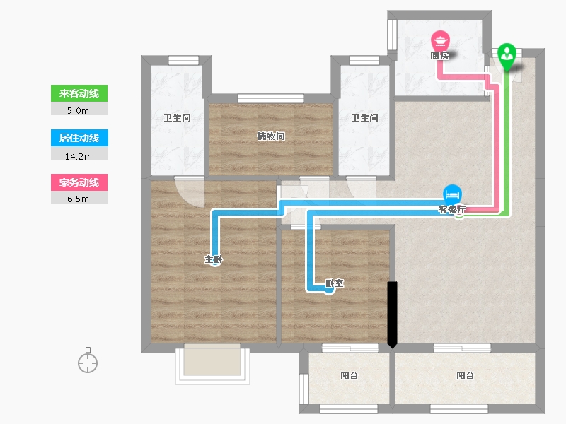 浙江省-嘉兴市-欣隆盛世-87.00-户型库-动静线