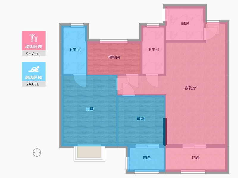 浙江省-嘉兴市-欣隆盛世-87.00-户型库-动静分区