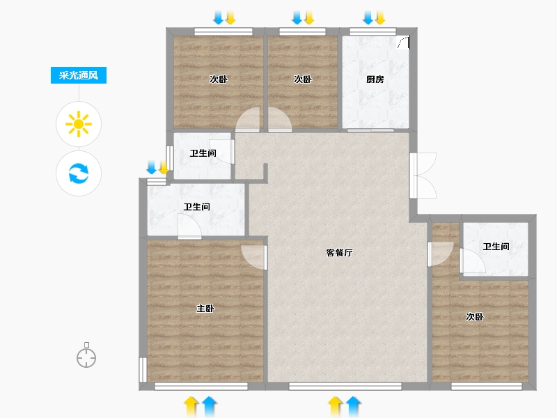 北京-北京市-华樾国际-111.39-户型库-采光通风