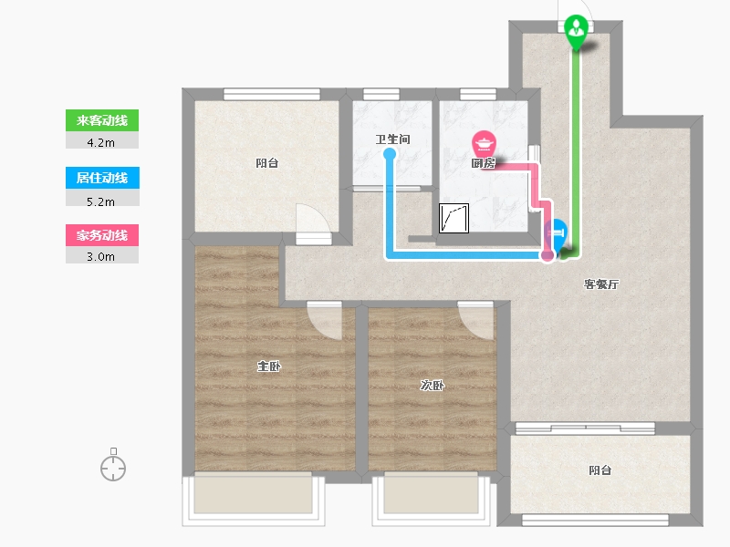 江苏省-常州市-万科四季雅苑-70.78-户型库-动静线