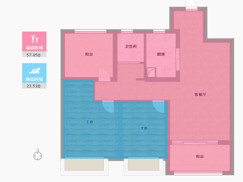 江苏省-常州市-万科四季雅苑-70.78-户型库-动静分区