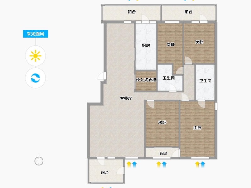 北京-北京市-郦城-三区-165.00-户型库-采光通风