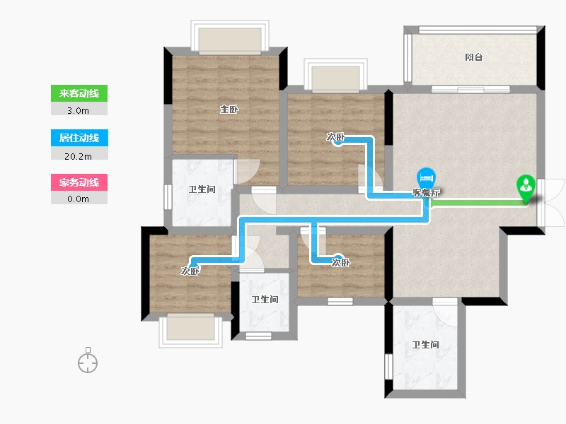 四川省-泸州市-华辰嘉园(建设中)-95.03-户型库-动静线