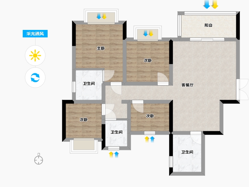 四川省-泸州市-华辰嘉园(建设中)-95.03-户型库-采光通风