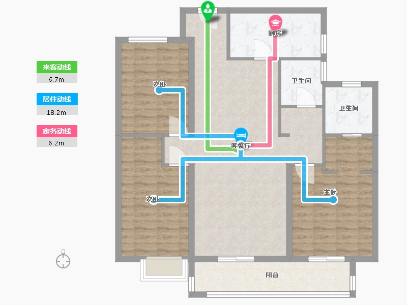 贵州省-铜仁市-桂花广场-108.00-户型库-动静线