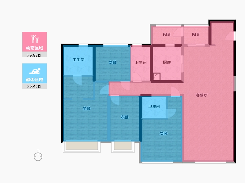 陕西省-西安市-华润置地悦府-142.00-户型库-动静分区