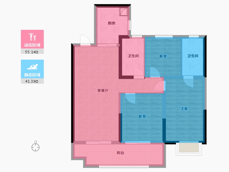 江苏省-无锡市-旭辉运河公园-86.00-户型库-动静分区