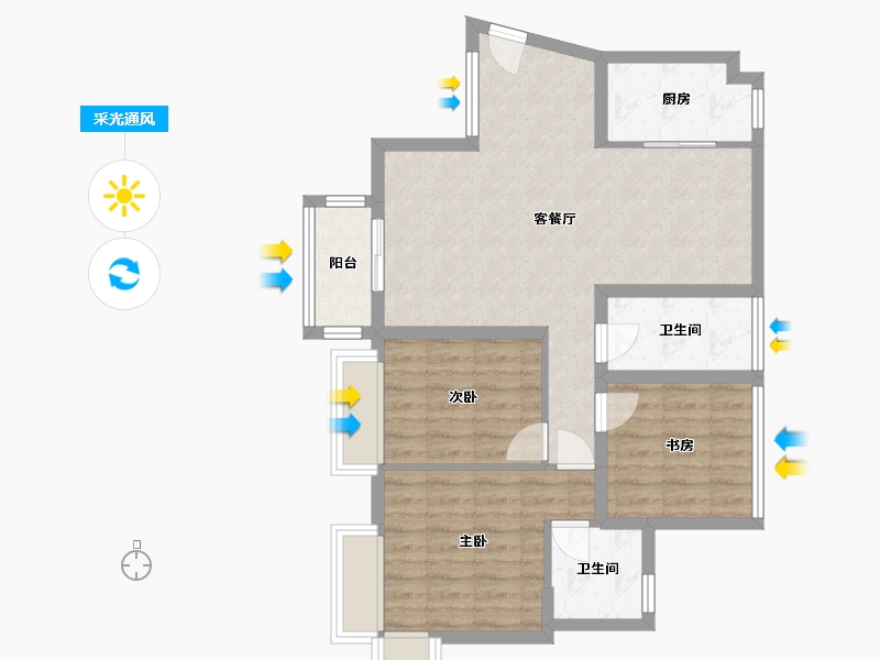 广东省-珠海市-誉名都-74.84-户型库-采光通风