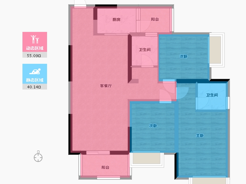 重庆-重庆市-洺悦城-87.50-户型库-动静分区