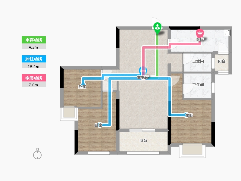 四川省-德阳市-奥园玖珑湾-84.00-户型库-动静线