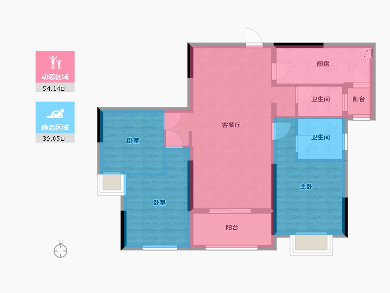 四川省-德阳市-奥园玖珑湾-84.00-户型库-动静分区