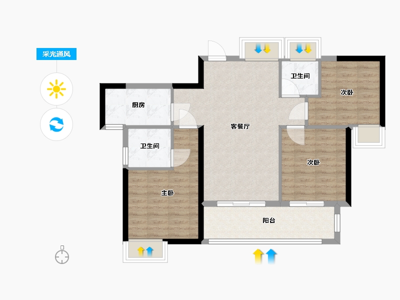 福建省-三明市-金澜湾-79.00-户型库-采光通风