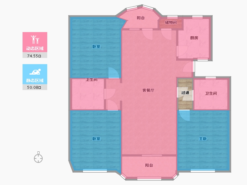 上海-上海市-金城绿苑-139.00-户型库-动静分区