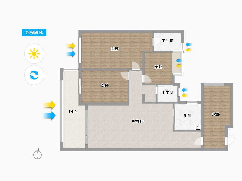 贵州省-黔东南苗族侗族自治州-麒龙畔山华庭-142.00-户型库-采光通风