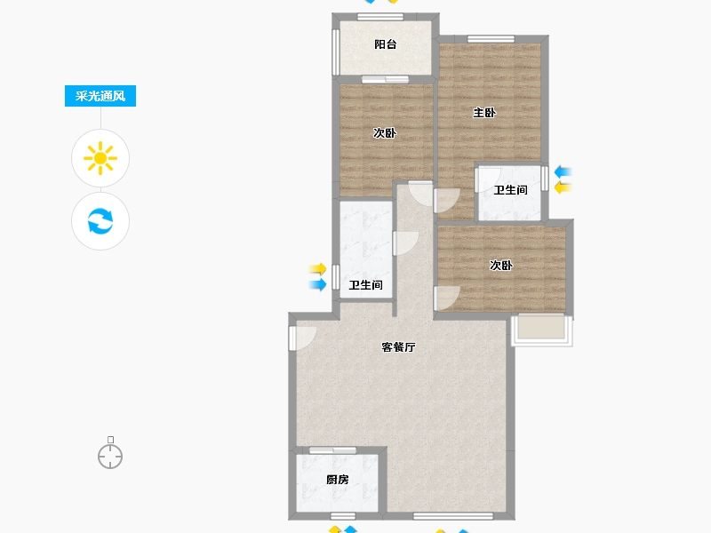 贵州省-黔南布依族苗族自治州-伯爵星河湾-98.00-户型库-采光通风