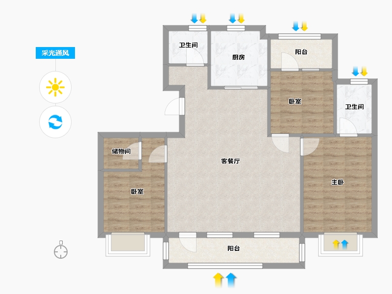 山东省-青岛市-龙湖悠山郡-108.00-户型库-采光通风