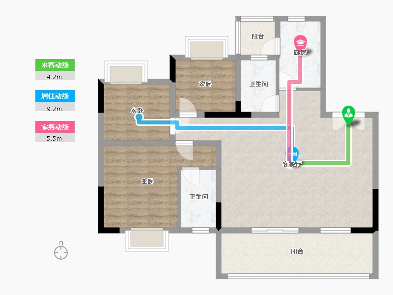 贵州省-安顺市-时代顺城-115.00-户型库-动静线