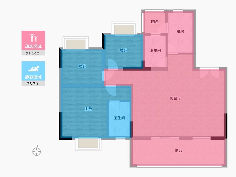 贵州省-安顺市-时代顺城-115.00-户型库-动静分区