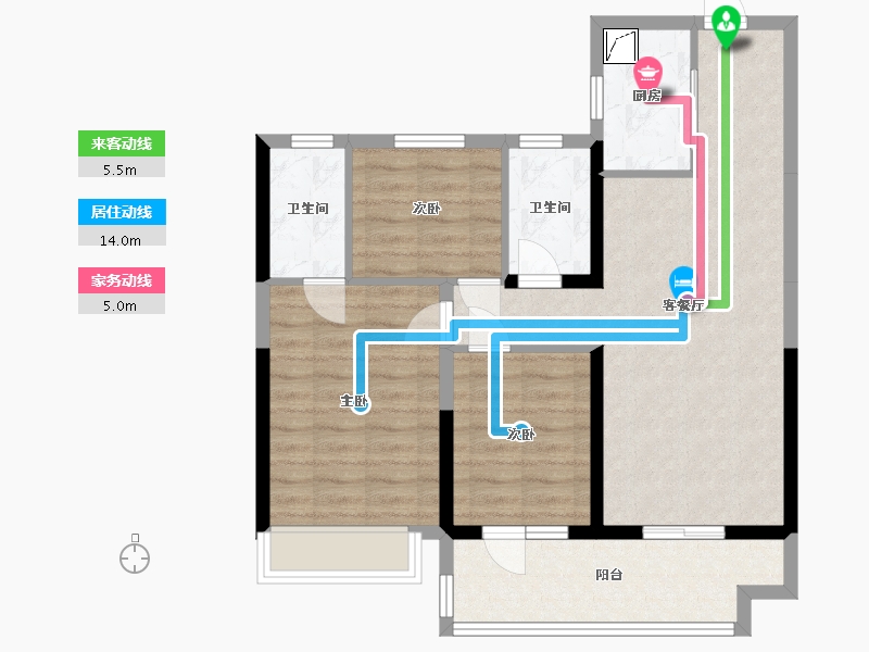 湖北省-黄冈市-黄冈碧桂园-80.25-户型库-动静线