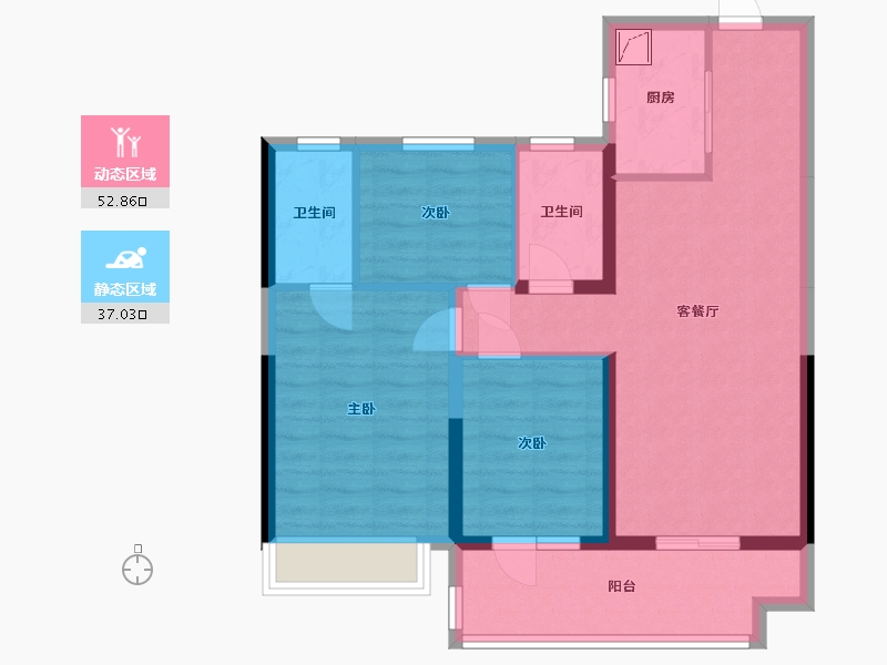 湖北省-黄冈市-黄冈碧桂园-80.25-户型库-动静分区