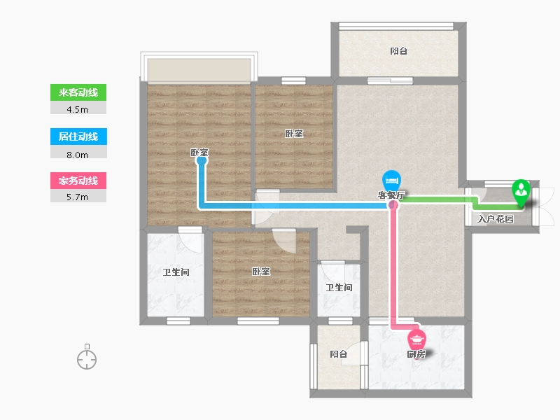 贵州省-黔南布依族苗族自治州-东门鑫都雅筑园-110.00-户型库-动静线