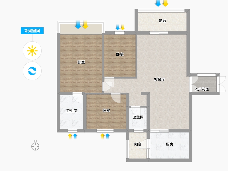 贵州省-黔南布依族苗族自治州-东门鑫都雅筑园-110.00-户型库-采光通风