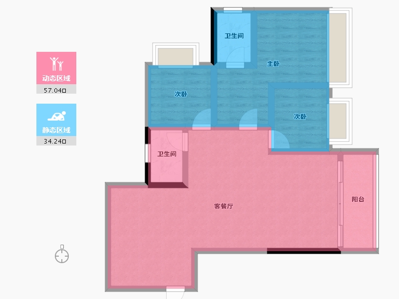 贵州省-安顺市-世通山语湖-81.44-户型库-动静分区