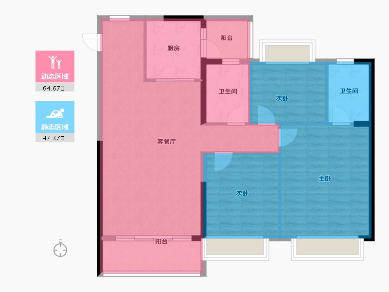 广东省-江门市-台山恒大翡翠华庭-101.87-户型库-动静分区