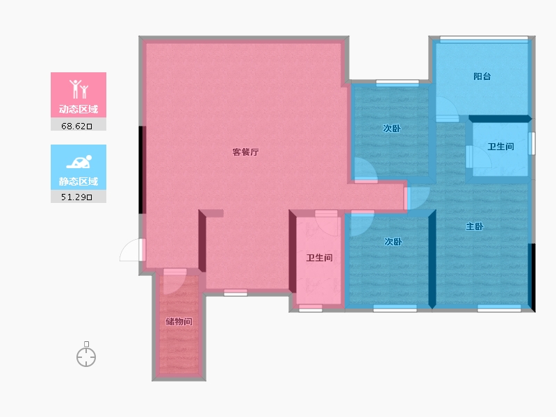 贵州省-安顺市-世通山语湖-106.54-户型库-动静分区