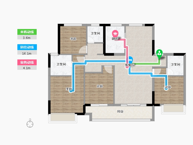 江苏省-盐城市-圣桦宝龙世家-112.80-户型库-动静线