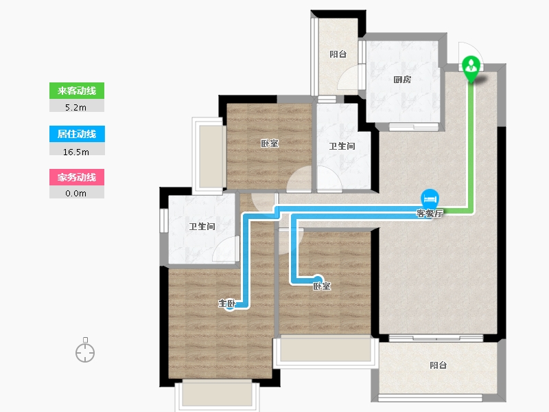 广东省-江门市-台山恒大翡翠华庭-86.86-户型库-动静线