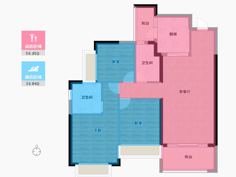 广东省-江门市-台山恒大翡翠华庭-86.86-户型库-动静分区