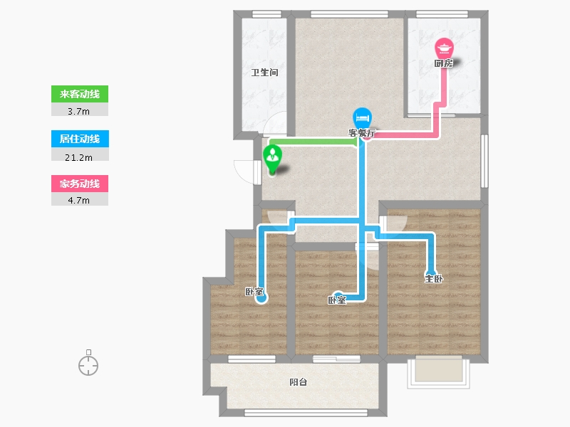 山东省-聊城市-润诚吉祥苑-88.80-户型库-动静线