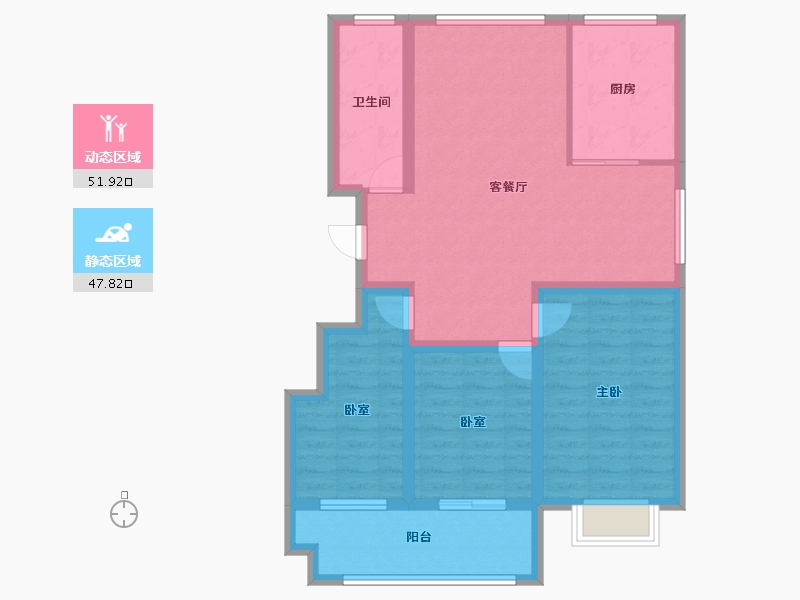 山东省-聊城市-润诚吉祥苑-88.80-户型库-动静分区